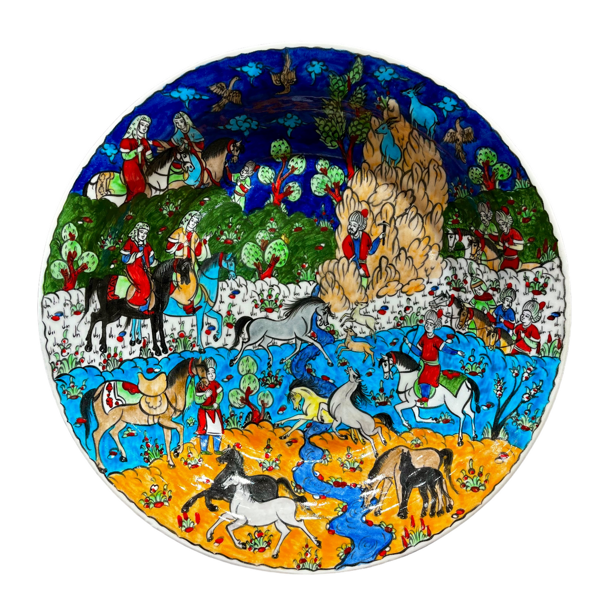40cm Quartz plate with ottoman miniature safari pattern