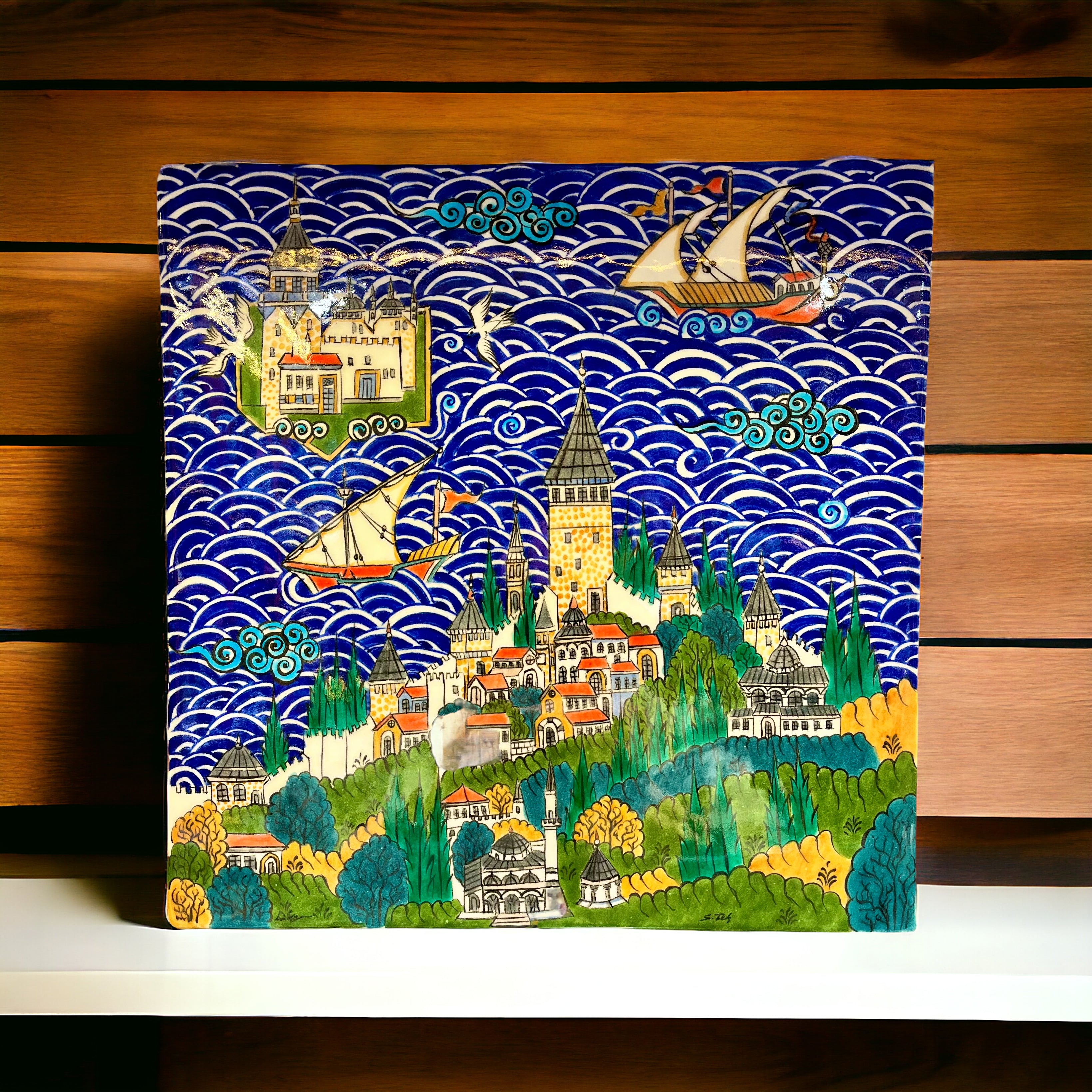 30cm tile with Modern Istanbul Miniature Pattern