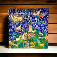 30cm tile with Modern Istanbul Miniature Pattern