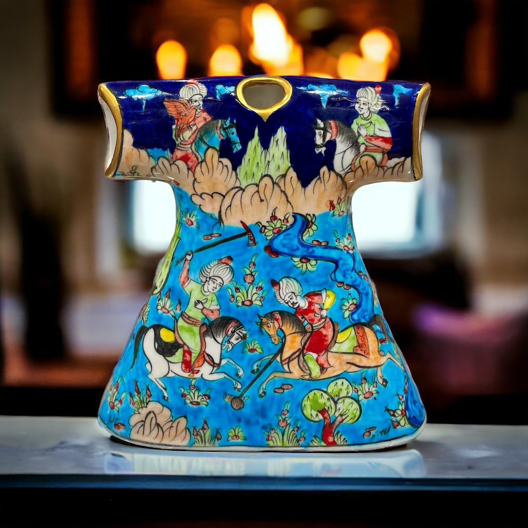 30cm Quartz Caftan with Ottoman Miniature Polo game pattern