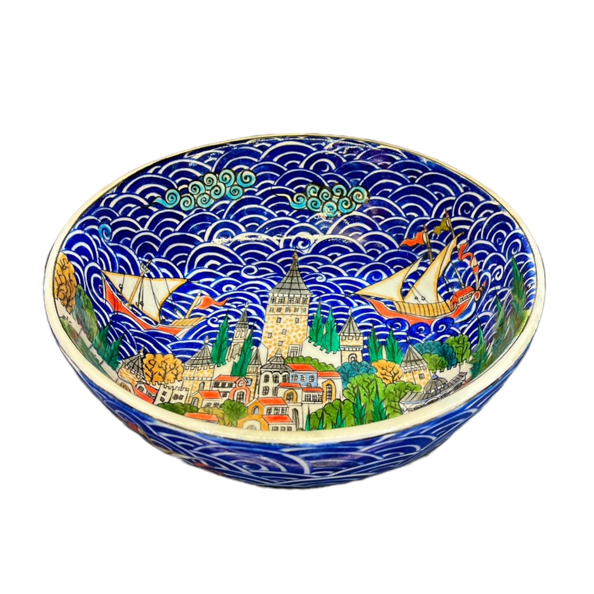 28cm Quartz bowl with Modern Miniature Istanbul pattern